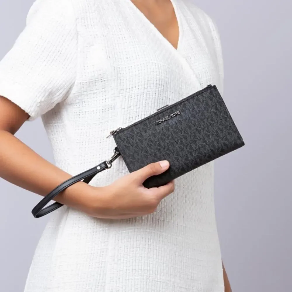 Michael Kors MK Logo Large Double Zip‎ Wristlet